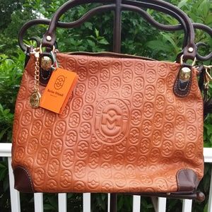 MARINO ORLANDI LEATHER TOTE WITH CROSSBODY STRAP MADE IN ITALY NEW WITH TAG